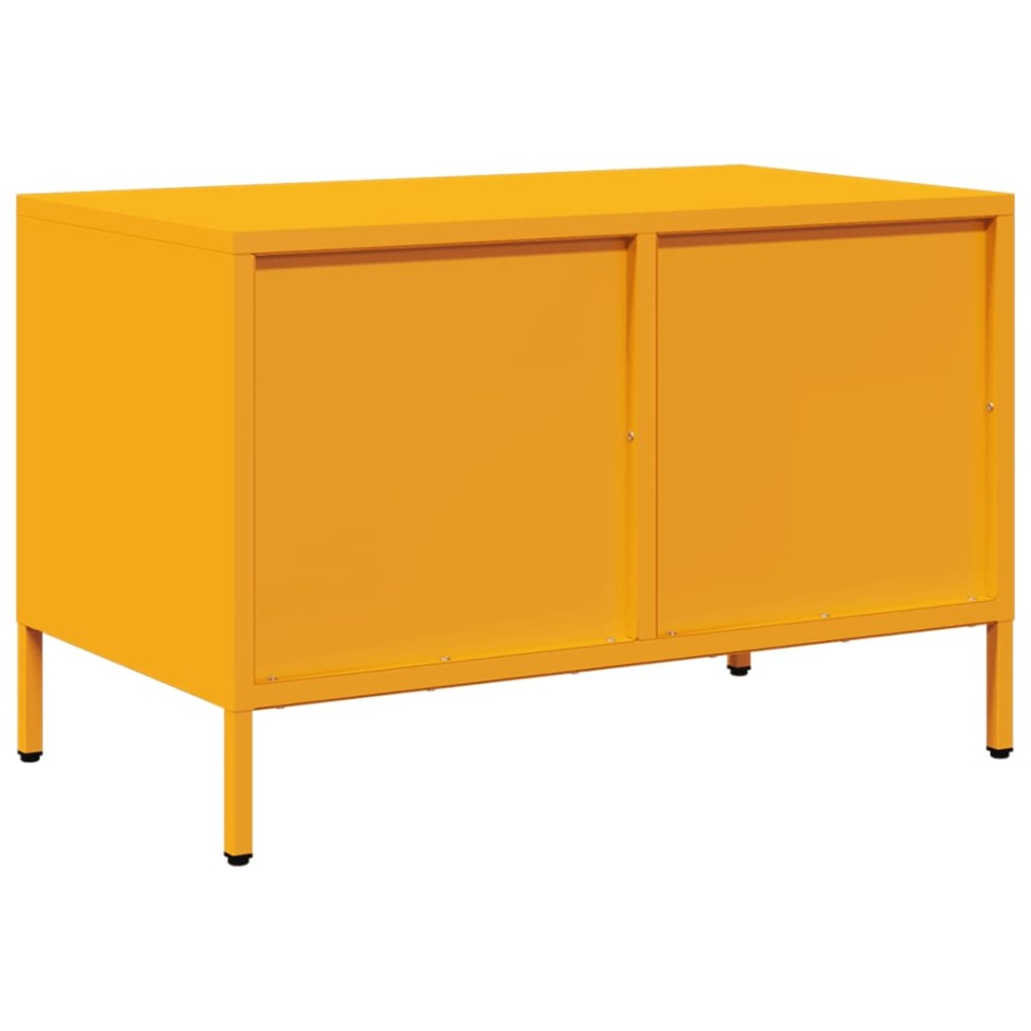 Mueble TV acero laminado en frío amarillo mostaza 68x39x43,5