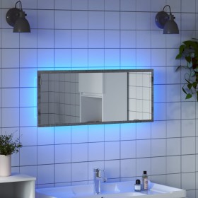 Espejo de baño LED madera ingeniería gris Sonoma 100x8,5x37