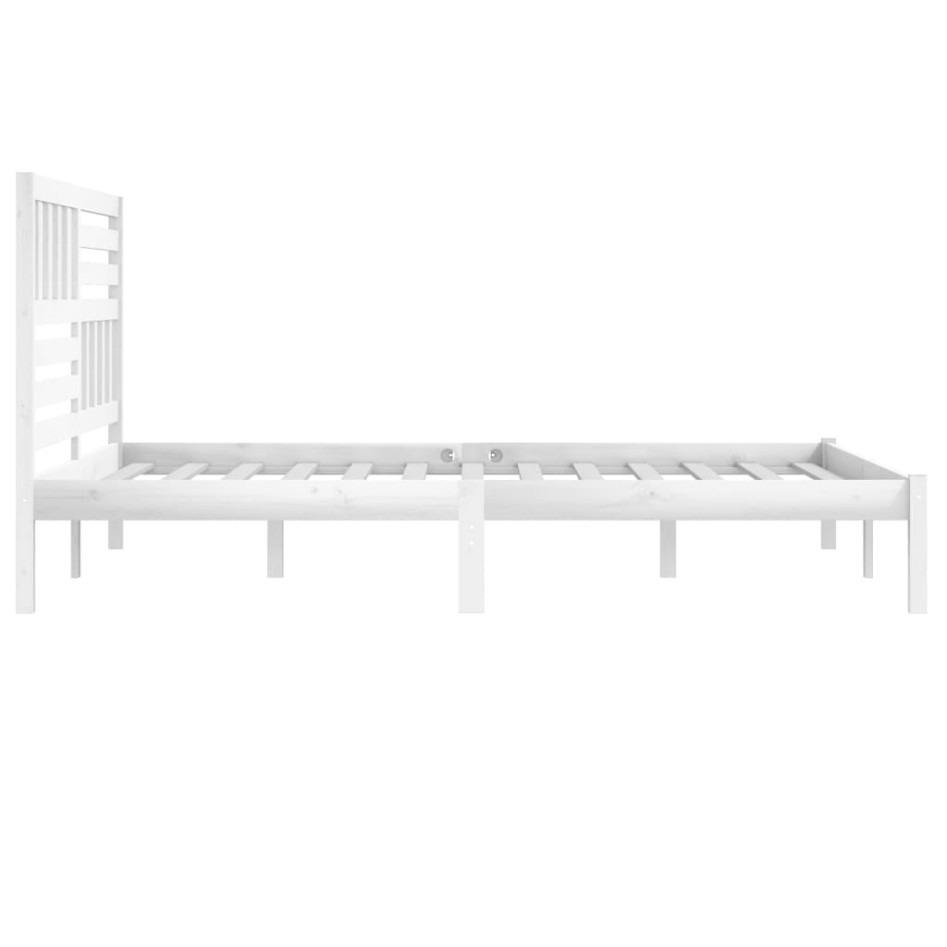 Estructura de cama madera maciza de pino blanca 200x200
