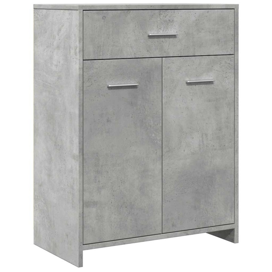 Armario de baño madera contrachapada gris hormigón 60x33x80