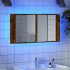 Armario con espejo LED madera ingeniería envejecida 90x12x45