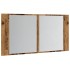 Armario con espejo LED madera ingeniería envejecida 90x12x45