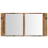 Armario con espejo LED madera ingeniería envejecida 90x12x45