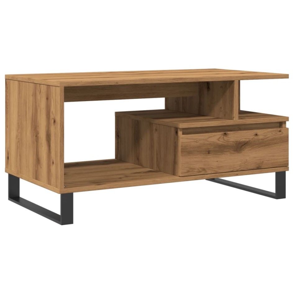 Mesa de centro madera de ingeniería roble artisan 90x49x45