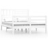 Estructura de cama madera maciza blanco 120x200