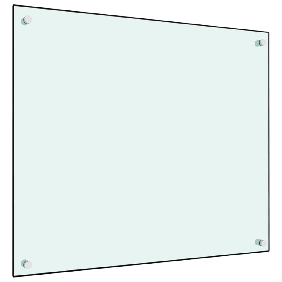 Protección salpicaduras cocina vidrio templado blanco 70x60