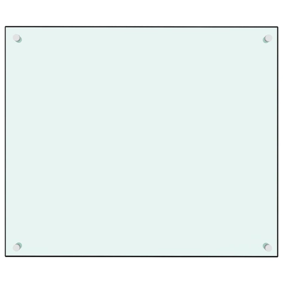 Protección salpicaduras cocina vidrio templado blanco 70x60