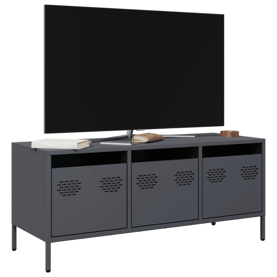 Mueble de TV acero laminado en frío antracita 101,5x39x43,5