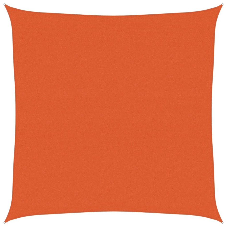 Toldo de vela cuadrado HDPE naranja 160 g/m² 6x6