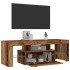 Mueble TV luces LED madera ingeniería envejecida 120x36,5x40