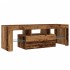 Mueble TV luces LED madera ingeniería envejecida 120x36,5x40