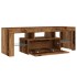 Mueble TV luces LED madera ingeniería envejecida 120x36,5x40