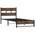 Estructura de cama sin colchón metal roble ahumado 90x190