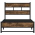 Estructura de cama sin colchón metal roble ahumado 90x190