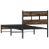Estructura de cama sin colchón metal roble ahumado 90x190