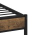 Estructura de cama sin colchón metal roble ahumado 90x190