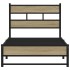 Estructura de cama sin colchón metal roble Sonoma 90x200