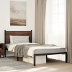 Estructura de cama sin colchón metal marrón roble 100x200 cm