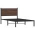 Estructura de cama sin colchón metal marrón roble 100x200