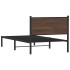 Estructura de cama sin colchón metal marrón roble 100x200