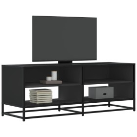 Mueble de TV madera de ingeniería y metal negro 120,5x40x46