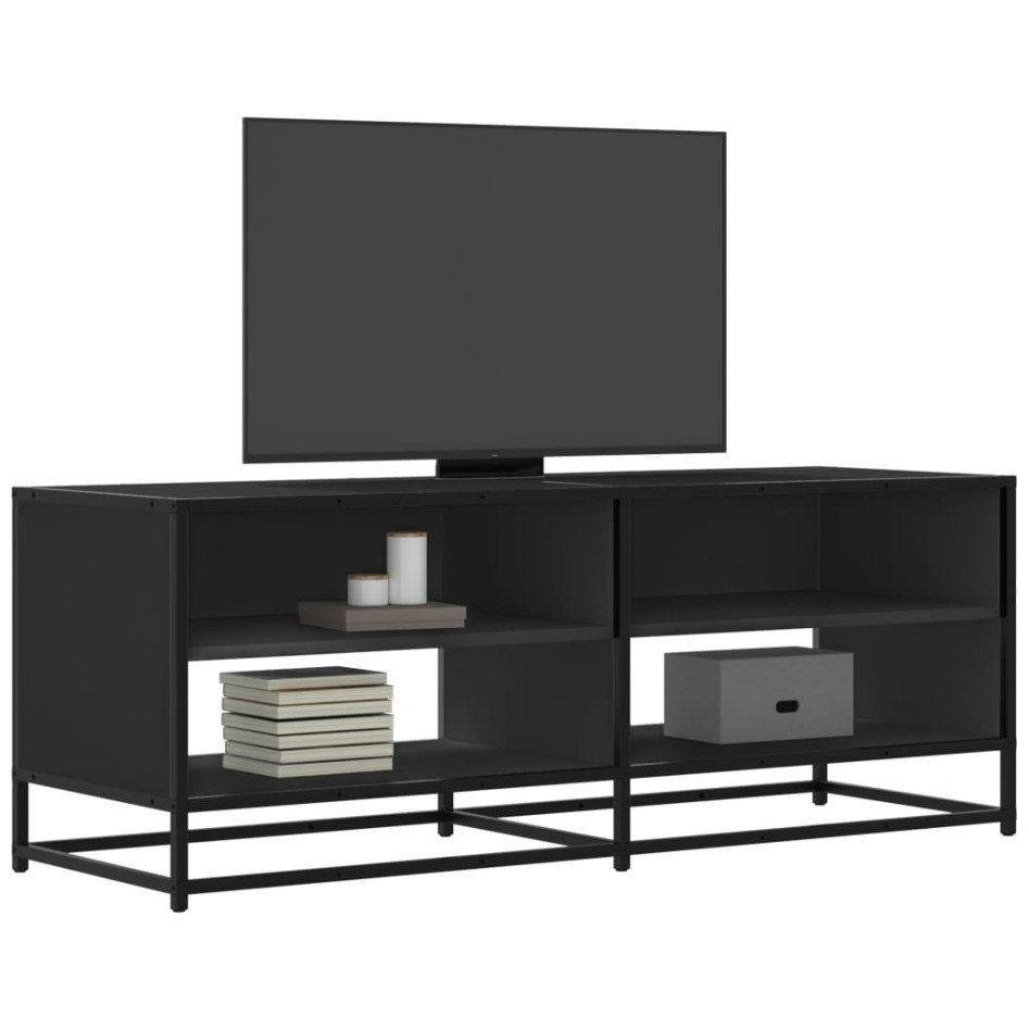Mueble de TV madera de ingeniería y metal negro 120,5x40x46