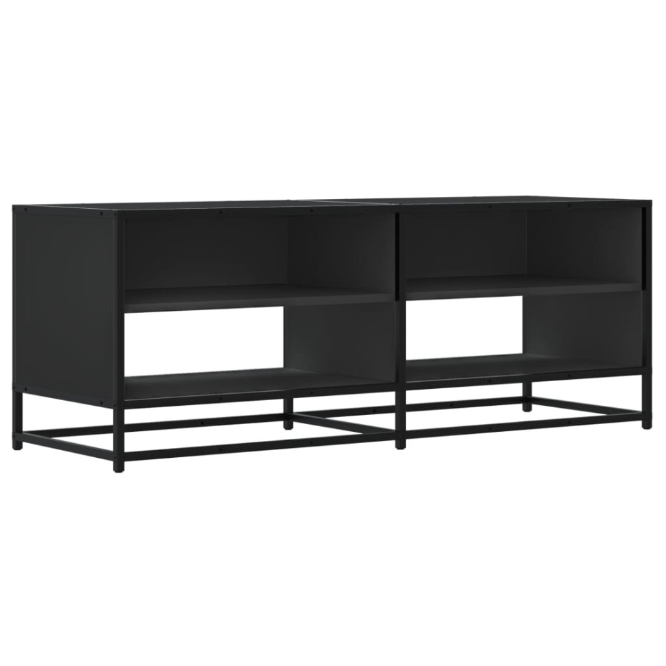 Mueble de TV madera de ingeniería y metal negro 120,5x40x46