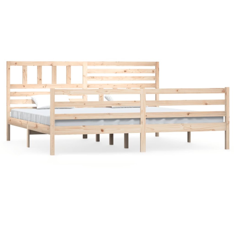 Estructura de cama de madera maciza 200x200