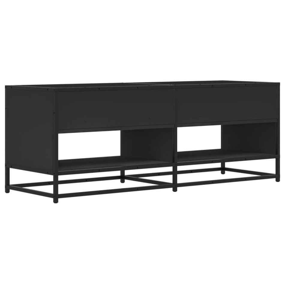Mueble de TV madera de ingeniería y metal negro 120,5x40x46