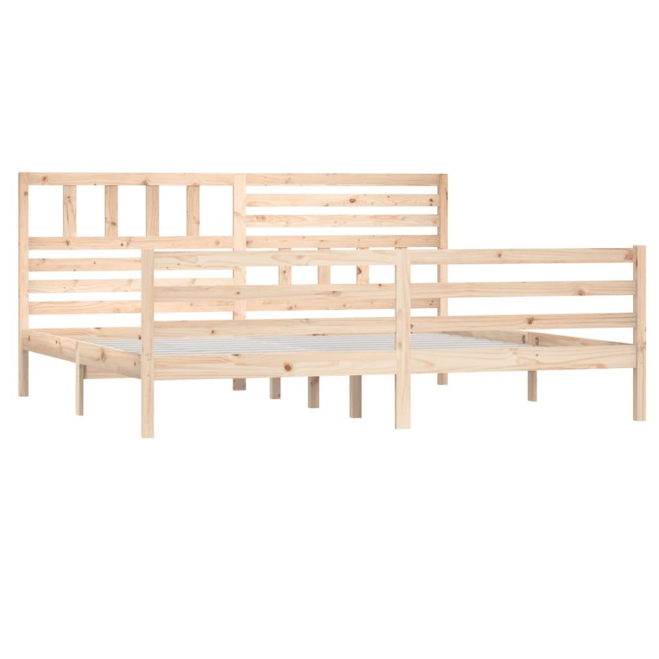 Estructura de cama de madera maciza 200x200