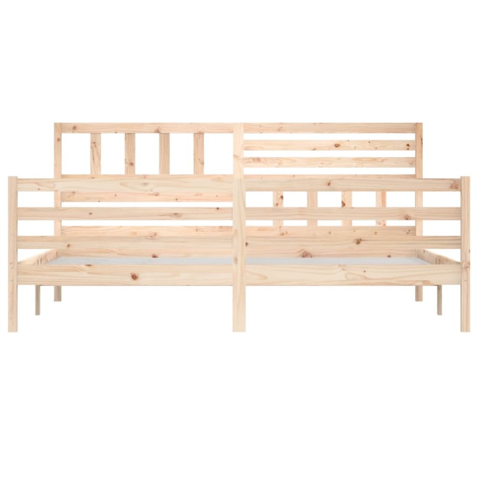 Estructura de cama de madera maciza 200x200