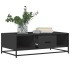 Mesa de centro de madera ingeniería y metal negro 100x57x35