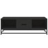 Mesa de centro de madera ingeniería y metal negro 100x57x35