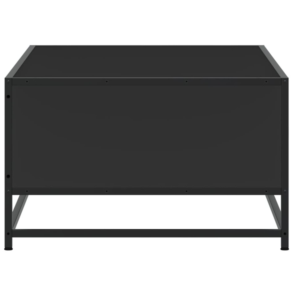 Mesa de centro de madera ingeniería y metal negro 100x57x35