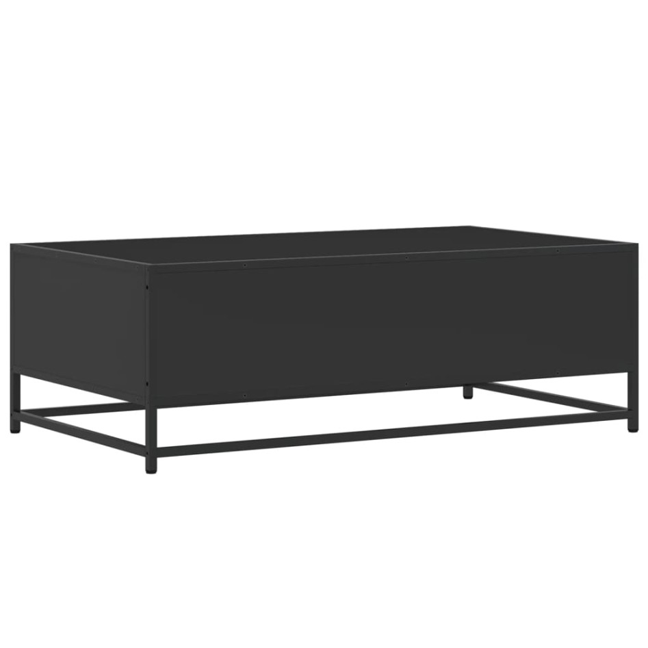 Mesa de centro de madera ingeniería y metal negro 100x57x35