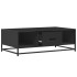 Mesa de centro de madera ingeniería y metal negro 100x57x35