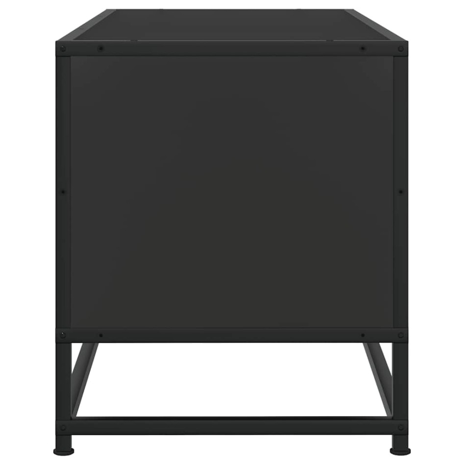 Mueble de TV madera de ingeniería y metal negro 100x34,5x40