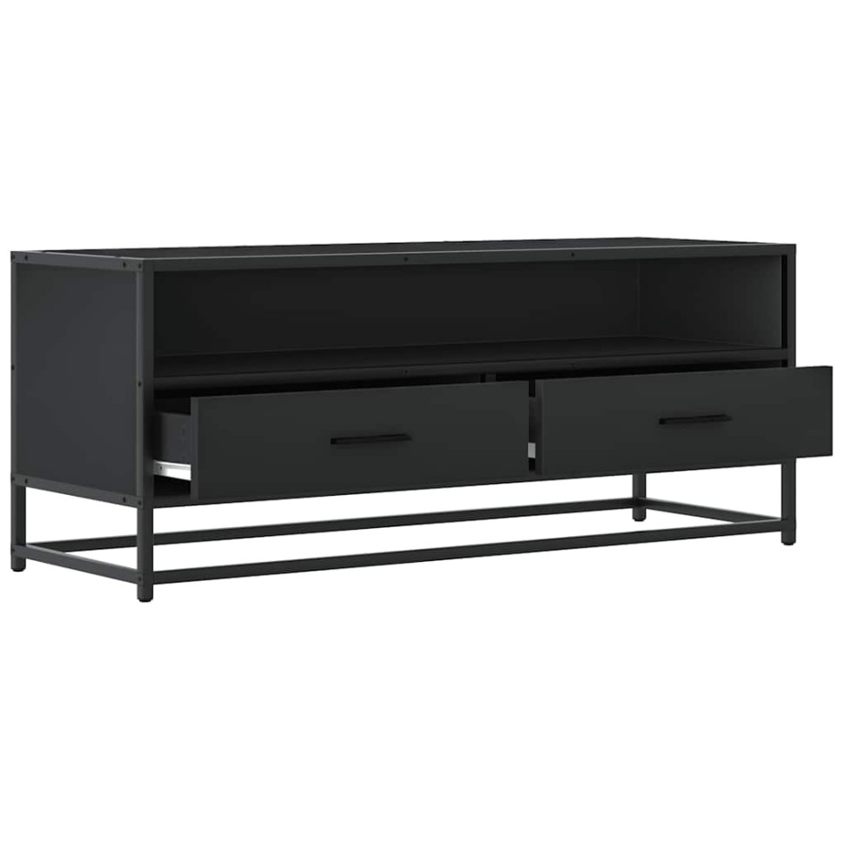 Mueble de TV madera de ingeniería y metal negro 100x34,5x40