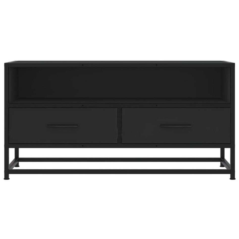 Mueble de TV madera de ingeniería y metal negro 80x34,5x40