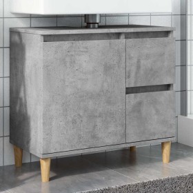 Mueble de lavabo madera ingeniería gris hormigón 65x33x60