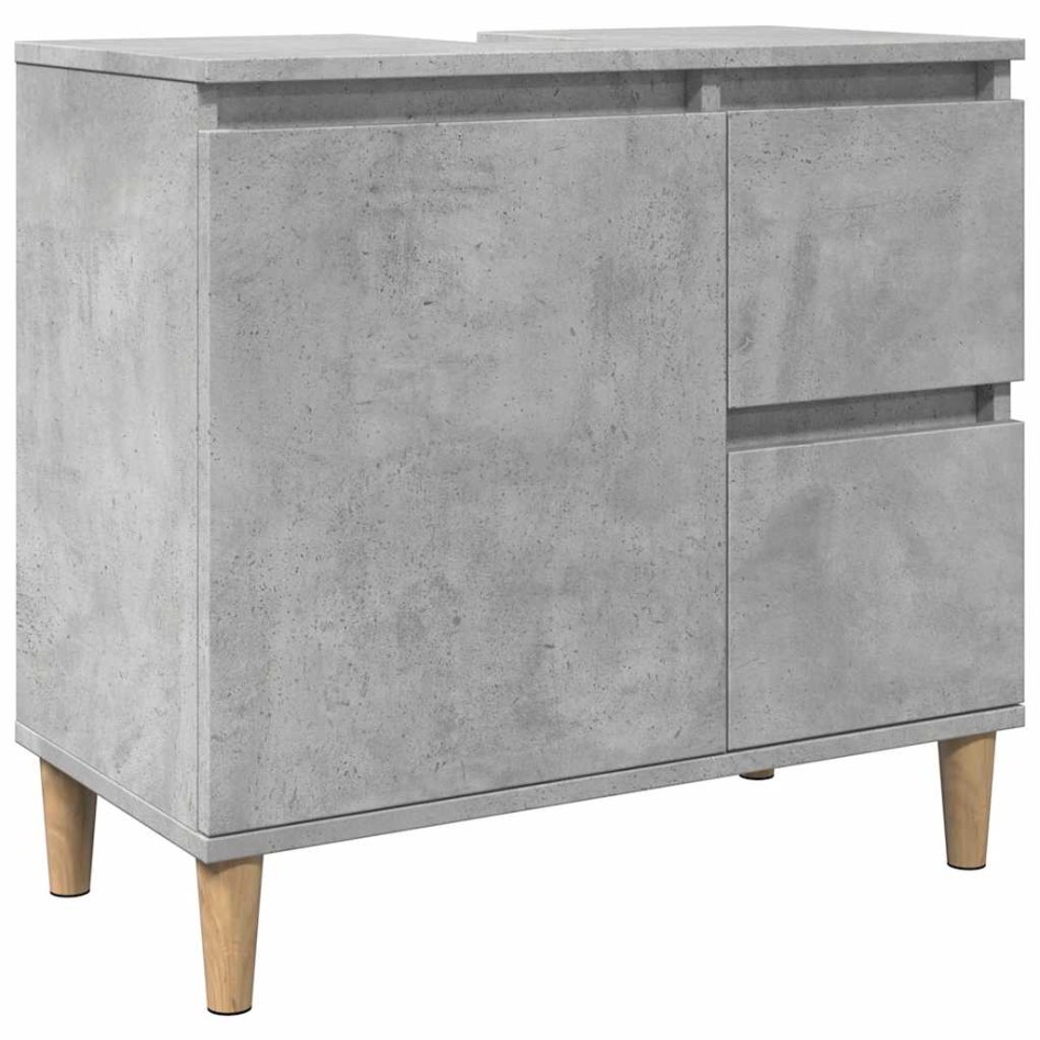 Mueble de lavabo madera ingeniería gris hormigón 65x33x60