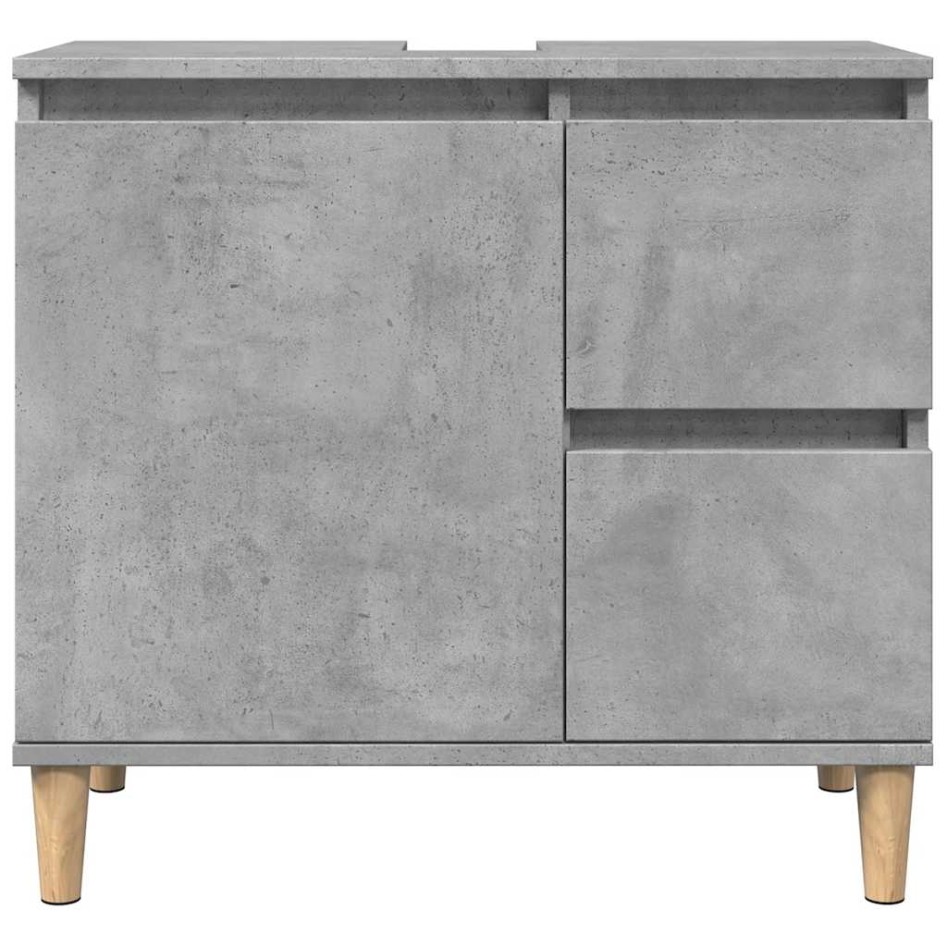 Mueble de lavabo madera ingeniería gris hormigón 65x33x60
