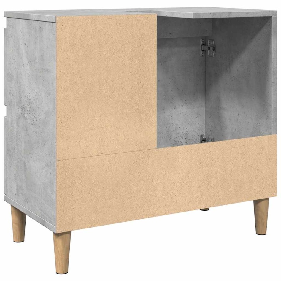 Mueble de lavabo madera ingeniería gris hormigón 65x33x60
