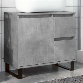Mueble de lavabo madera ingeniería gris hormigón 65x33x60
