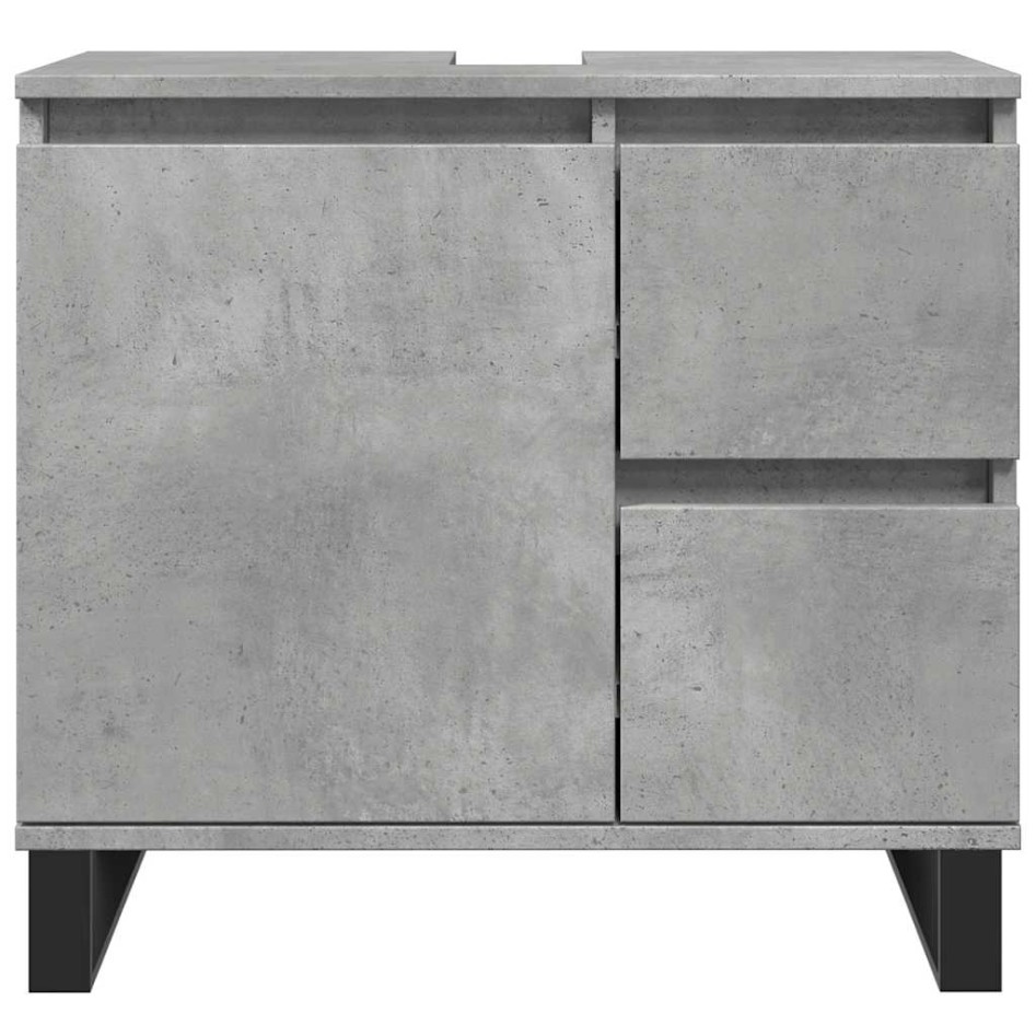 Mueble de lavabo madera ingeniería gris hormigón 65x33x60