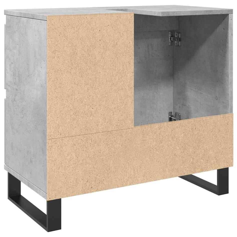 Mueble de lavabo madera ingeniería gris hormigón 65x33x60