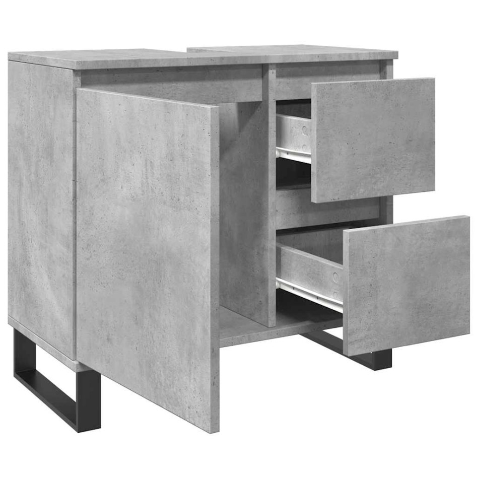 Mueble de lavabo madera ingeniería gris hormigón 65x33x60