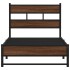 Estructura de cama sin colchón metal marrón roble 80x200
