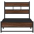 Estructura de cama sin colchón metal marrón roble 100x190