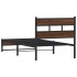 Estructura de cama sin colchón metal marrón roble 100x190